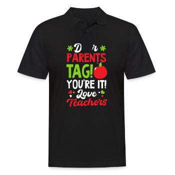 Dernier jour d’école Tag You’re It Love Enseignants - Polo Homme - noir - Devant - Kai (181cm)