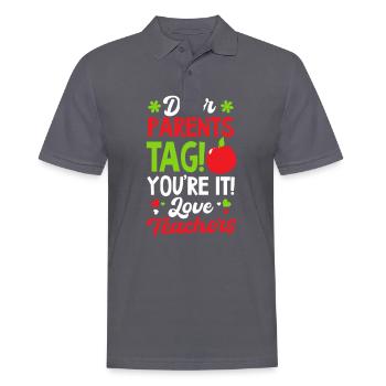 Dernier jour d’école Tag You’re It Love Enseignants - Polo Homme - charbon - Devant - Nico (186cm)