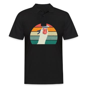 Gänse Vogel Weihnachtsgans Fliegen Vögel Gans - Männer Poloshirt - Schwarz - Vorne - Kai (181cm)