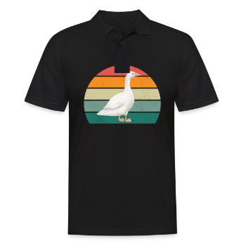 Gänse Vogel Weihnachtsgans Fliegen Vögel Gans - Männer Poloshirt - Schwarz - Vorne - Kai (181cm)