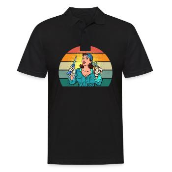 Gärtner Gärtnerin Hecke Rasen Rasenmähen Garten - Männer Poloshirt - Schwarz - Vorne - Kai (181cm)
