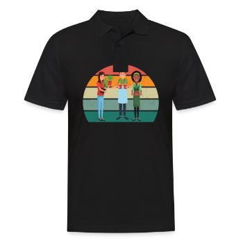 Gärtner Gärtnerin Hecke Rasen Rasenmähen Garten - Männer Poloshirt - Schwarz - Vorne - Kai (181cm)
