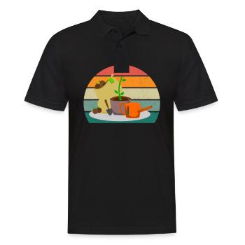Gärtner Gärtnerin Hecke Rasen Rasenmähen Garten - Männer Poloshirt - Schwarz - Vorne - Kai (181cm)