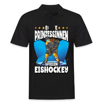 Eishockey Frauen Eishockeyspielerin - Männer Poloshirt - Schwarz - Vorne - Kai (181cm)