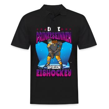 Eishockey Frauen Eishockeyspielerin - Männer Poloshirt - Schwarz - Vorne - Kai (181cm)