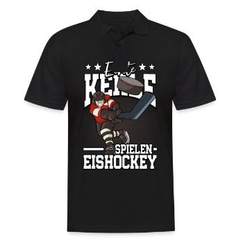 Echte Kerle spielen Eishockey - Männer Poloshirt - Schwarz - Vorne - Kai (181cm)