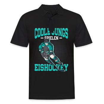 Coole Jungs spielen Eishockey - Männer Poloshirt - Schwarz - Vorne - Kai (181cm)