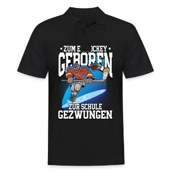 Zum Eishockey geboren Eishockey - Männer Poloshirt - Schwarz - Vorne - Kai (181cm)