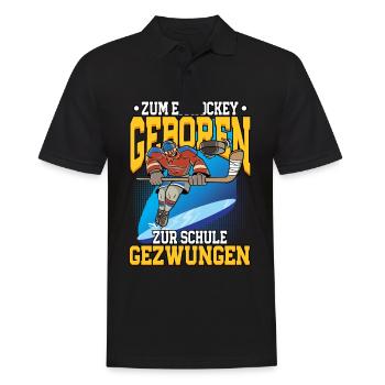 Zum Eishockey geboren Eishockey - Männer Poloshirt - Schwarz - Vorne - Kai (181cm)