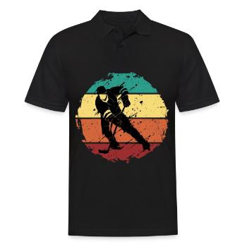 Eishockey Trikot Vintage - Männer Poloshirt - Schwarz - Vorne - Kai (181cm)