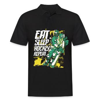 Manger sleep hockey Répéter le hockey sur glace - Polo Homme - noir - Devant - Kai (181cm)
