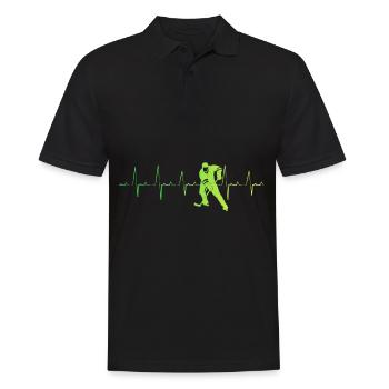 Herzschlag Eishockey - Männer Poloshirt - Schwarz - Vorne - Kai (181cm)