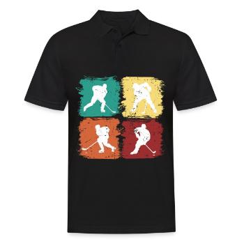 Maillot de hockey sur glace Vintage - Polo Homme - noir - Devant - Kai (181cm)