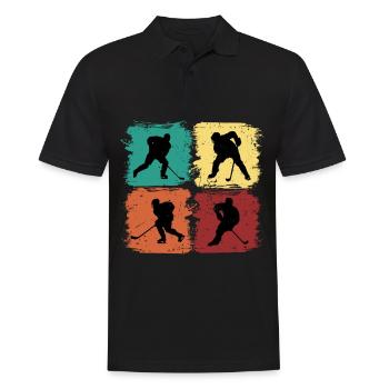 Eishockey Trikot Vintage - Männer Poloshirt - Schwarz - Vorne - Kai (181cm)