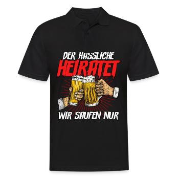 Der hässliche heiratet wir saufen - Männer Poloshirt - Schwarz - Vorne - Kai (181cm)