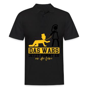 Das wars jetzt kommt er an die Leine - Männer Poloshirt - Schwarz - Vorne - Kai (181cm)