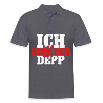 Ich bin der Depp Bräutigam - Männer Poloshirt - Anthrazit - Vorne - Nico (186cm)