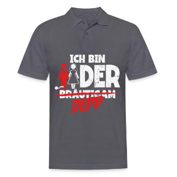 Ich bin der Depp Bräutigam - Männer Poloshirt - Anthrazit - Vorne - Nico (186cm)