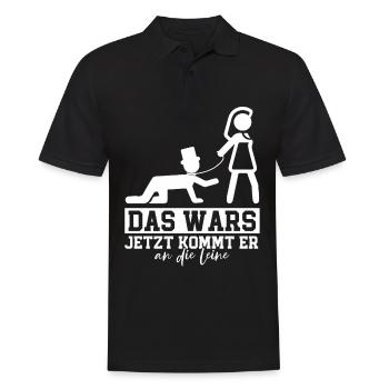 Das wars jetzt kommt er an die Leine - Männer Poloshirt - Schwarz - Vorne - Kai (181cm)