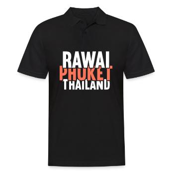 Vintage Thaïlande Asie Coucher de soleil Phuket Rawai - Polo Homme - noir - Devant - Kai (181cm)