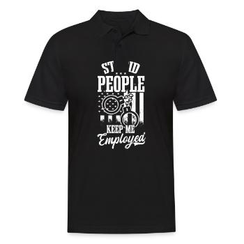 4 juillet Un policier stupide garde son emploi - Polo Homme - noir - Devant - Kai (181cm)