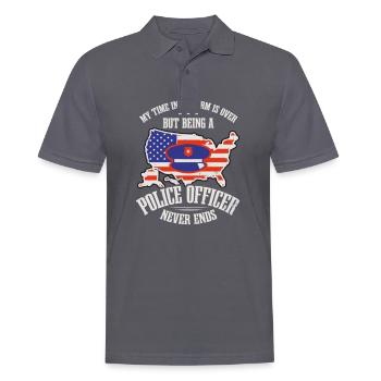 4th July Police Officer Time In Uniform Over - Men's Polo Shirt - charcoal grey - Front - Nico (186cm)