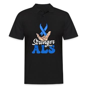 ALS Bekanntheiten stärker als ALS - Männer Poloshirt - Schwarz - Vorne - Kai (181cm)
