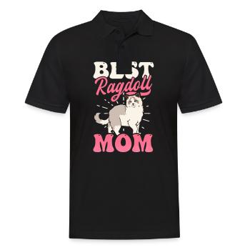 Ragdoll Cat Beste Ragdoll Mom - Männer Poloshirt - Schwarz - Vorne - Kai (181cm)
