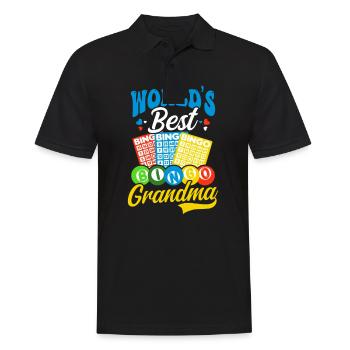 Bingo Queen Worlds Best Bingo Grandma - Men's Polo Shirt - black - Front - Kai (181cm)