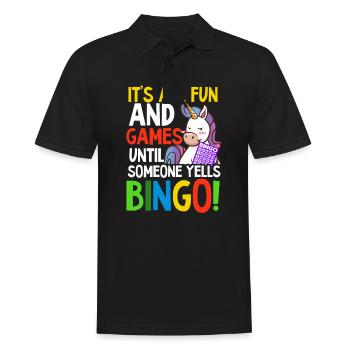 Bingo Queen Fun And Games Untill Someone Yells Bin - Men's Polo Shirt - black - Front - Kai (181cm)