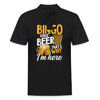Bingo Queen Bingo And Beer That's Why I'm Here - Men's Polo Shirt - black - Front - Kai (181cm)