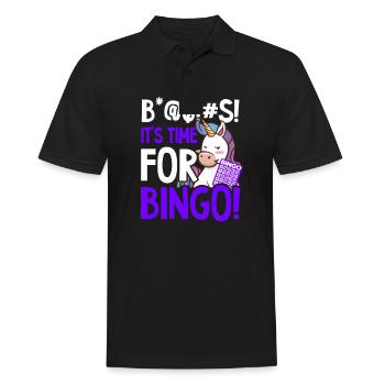 Bingo Queen B*@$!#s It's Time For Bingo - Men's Polo Shirt - black - Front - Kai (181cm)