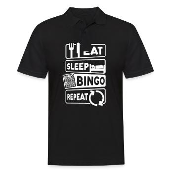 Bingo Queen Eat Sleep Bingo Repeat - Men's Polo Shirt - black - Front - Kai (181cm)