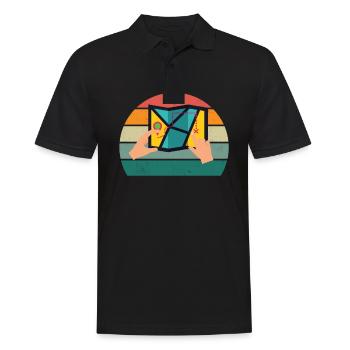 Geocaching Chasse au trésor GPS Recherche de lieux perdus - Polo Homme - noir - Devant - Kai (181cm)