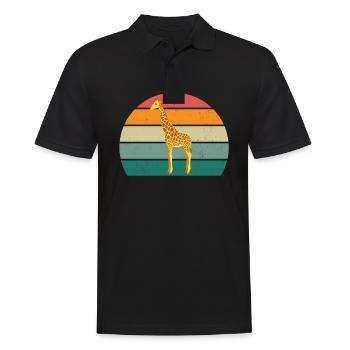 Giraffen langer Hals Flecken Fell Afrika Giraffe - Männer Poloshirt - Schwarz - Vorne - Kai (181cm)