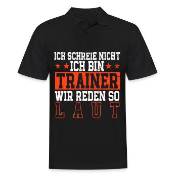 Trainer Fußball Fußballtrainer - Männer Poloshirt - Schwarz - Vorne - Kai (181cm)