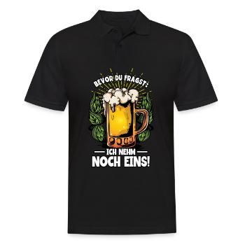 Bevor du fragst ich nehm noch eins Bier - Männer Poloshirt - Schwarz - Vorne - Kai (181cm)