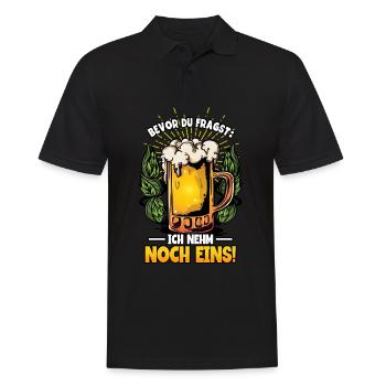 Bevor du fragst ich nehm noch eins Bier - Männer Poloshirt - Schwarz - Vorne - Kai (181cm)
