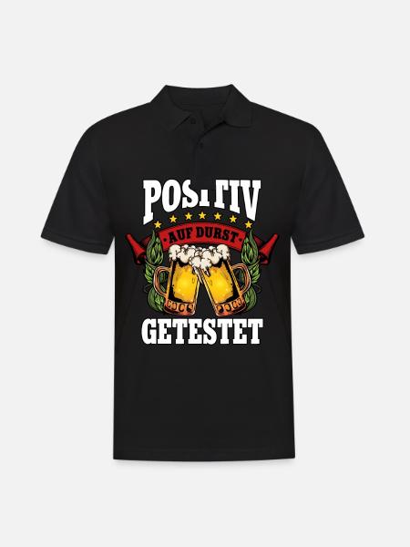 Positiv auf Bier - Männer Poloshirt - Schwarz