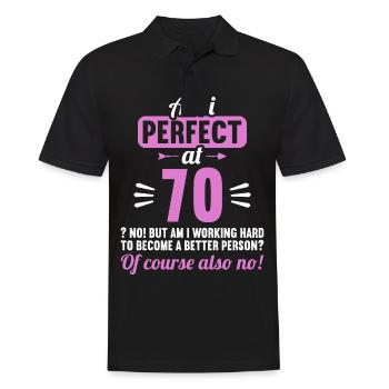 Suis-je parfait à 70 ans 70 ans - Polo Homme - noir - Devant - Kai (181cm)