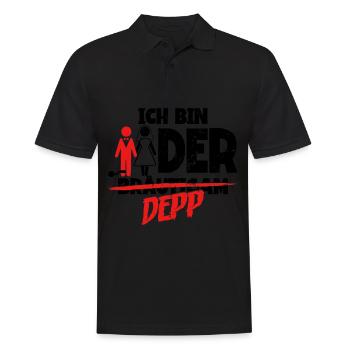 Ich bin der Depp Bräutigam - Männer Poloshirt - Schwarz - Vorne - Kai (181cm)