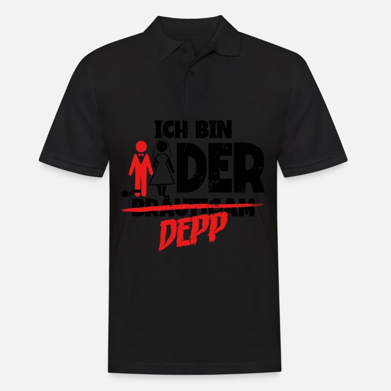 Ich bin der Depp Bräutigam - Männer Poloshirt - Schwarz