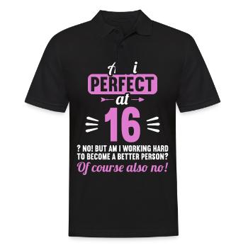 Suis-je parfait à 16 ans 16ème anniversaire - Polo Homme - noir - Devant - Kai (181cm)