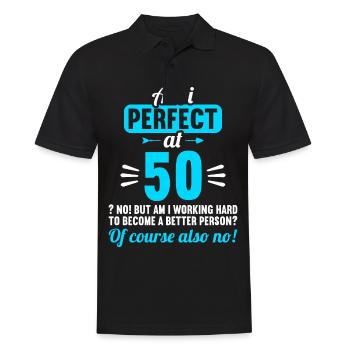 Suis-je parfait à 50 ans 50 ans - Polo Homme - noir - Devant - Kai (181cm)
