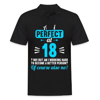 Suis-je parfait à 18 ans 18 ans - Polo Homme - noir - Devant - Kai (181cm)