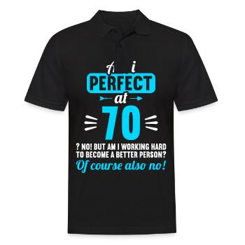 Suis-je parfait à 70 ans 70 ans - Polo Homme - noir - Devant - Kai (181cm)