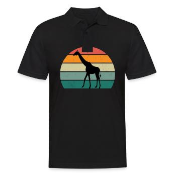 Giraffen langer Hals Flecken, Fell Afrika, Safari - Männer Poloshirt - Schwarz - Vorne - Kai (181cm)