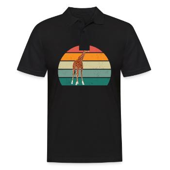 Giraffen langer Hals Flecken, Fell Afrika, Safari - Männer Poloshirt - Schwarz - Vorne - Kai (181cm)