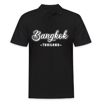 Vintage Thaïlande Vacances Asie Coucher de soleil Bangkok - Polo Homme - noir - Devant - Kai (181cm)