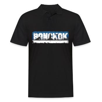 Vintage Thaïlande Vacances Asie Coucher de soleil Bangkok - Polo Homme - noir - Devant - Kai (181cm)